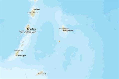 A magnitude 5.1 earthquake hits near Barbados but no damage is reported on the Caribbean island